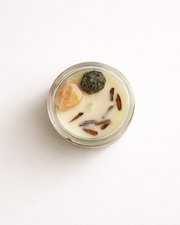 Vela Expansión con cristal de pirita y citrino